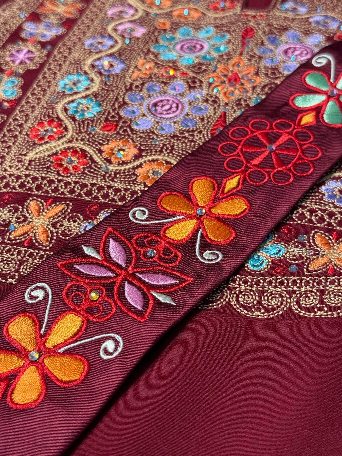 Floral Pattern Custom-made Tatreez Men's Tie