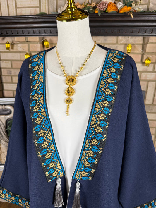 Navy Felt Tatreez Besht