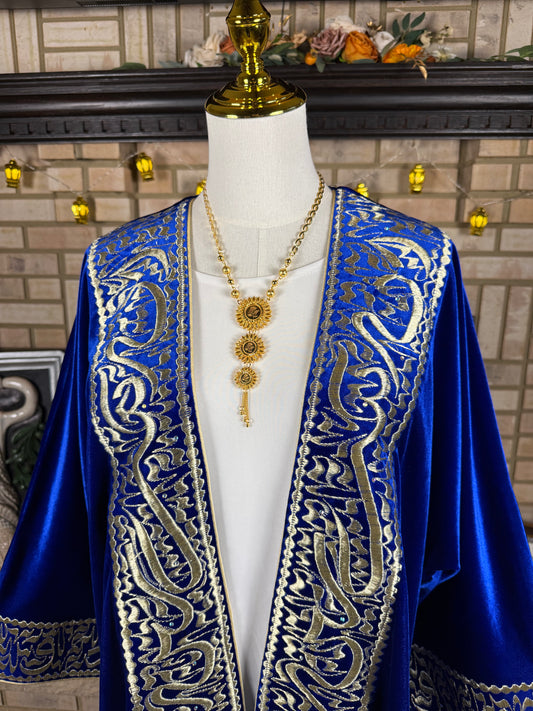 Velvet Midnight Blue Calligraphy Besht