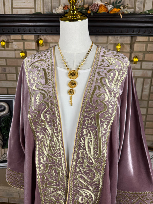 Velvet Greyish Pink Calligraphy Besht