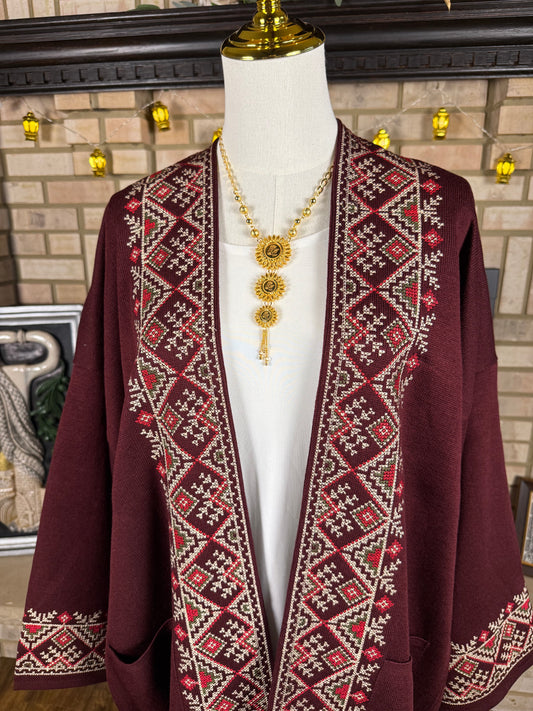 Burgundy Wool Besht