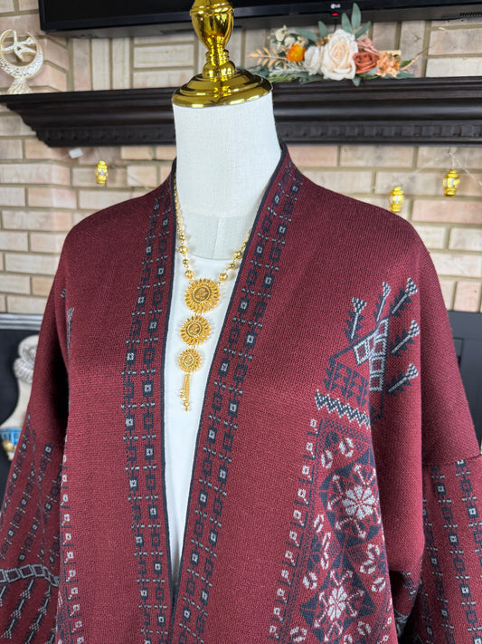 Burgundy Wool Besht