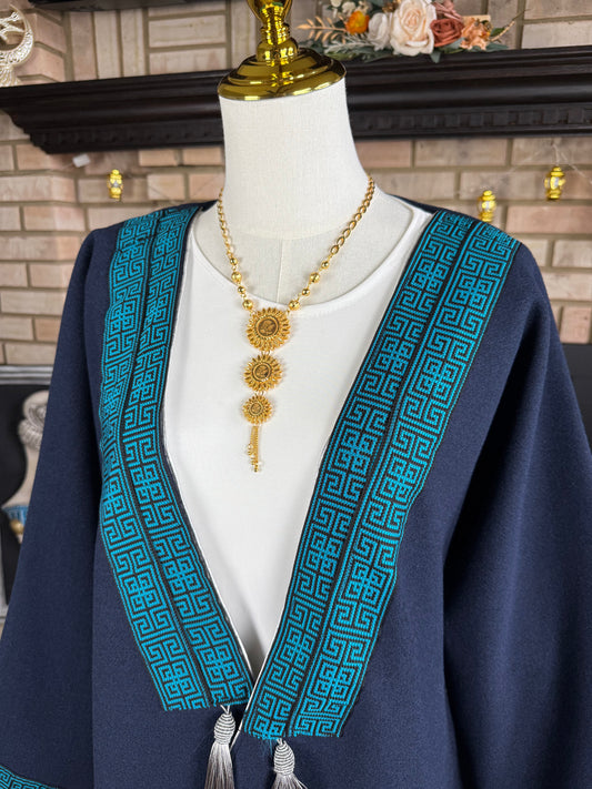 Navy Felt Tatreez Besht