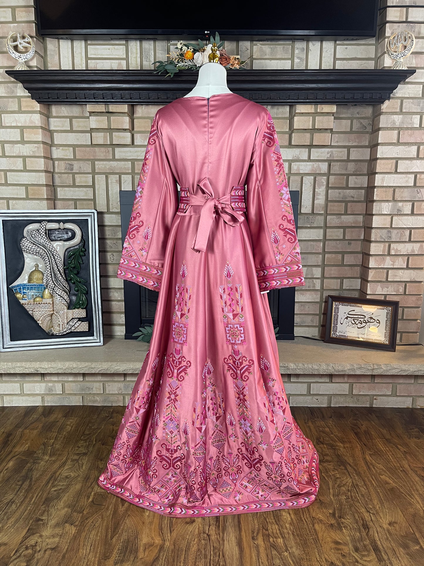 Pink Satin Bridal Thobe