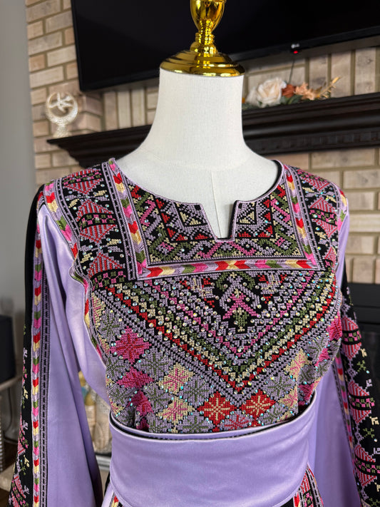 Black/Purple Akka Thobe & Headpiece