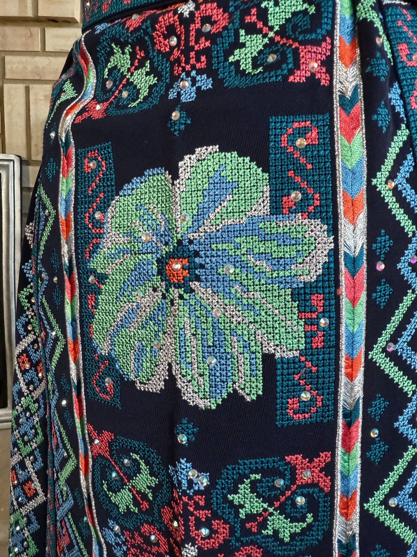 Navy Blue/Turquoise Safad Thobe