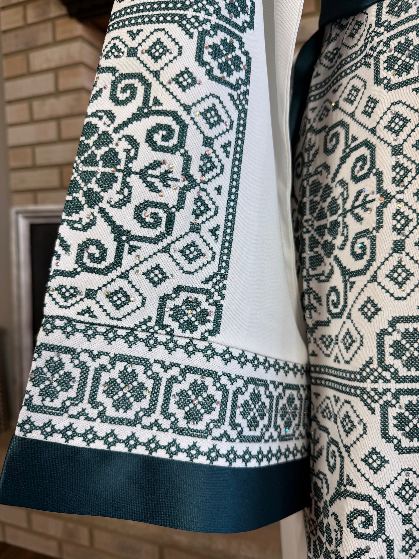 White/Green Falastin Thobe