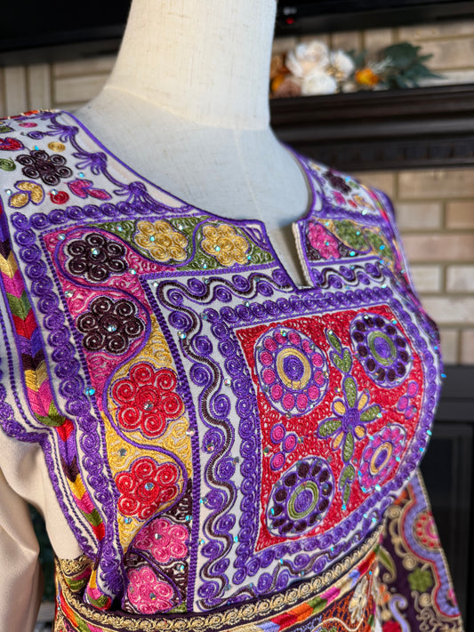 Cream/Turquoise Malaka Thobe