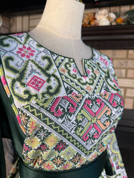 White/Green Hebron Thobe