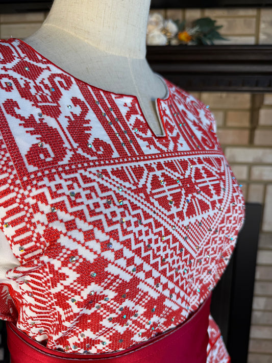 White/Red Ishq Thobe