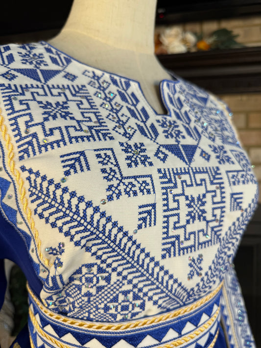 White/Blue Majdalawi Thobe
