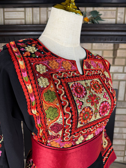 Black/Red Malaka Thobe