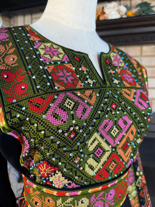 Black/Green Al-Zaytoon Thobe