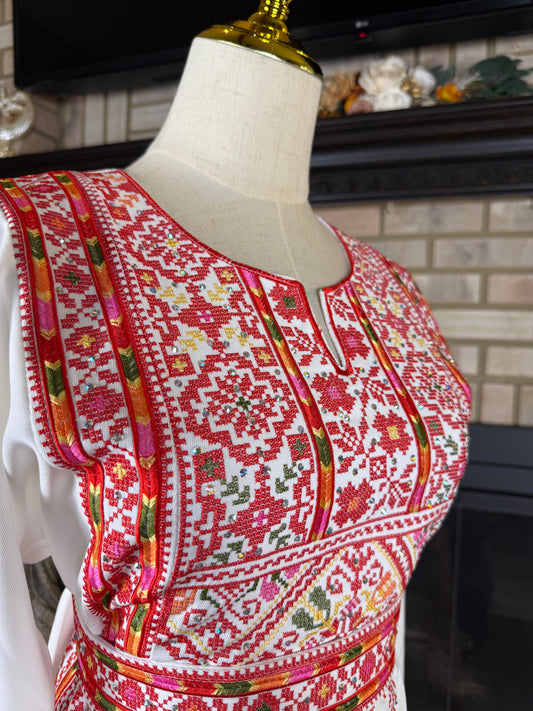 White/Red Silwad Thobe