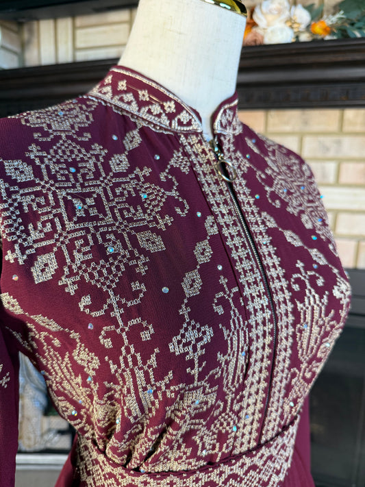 Burgundy Qaftan