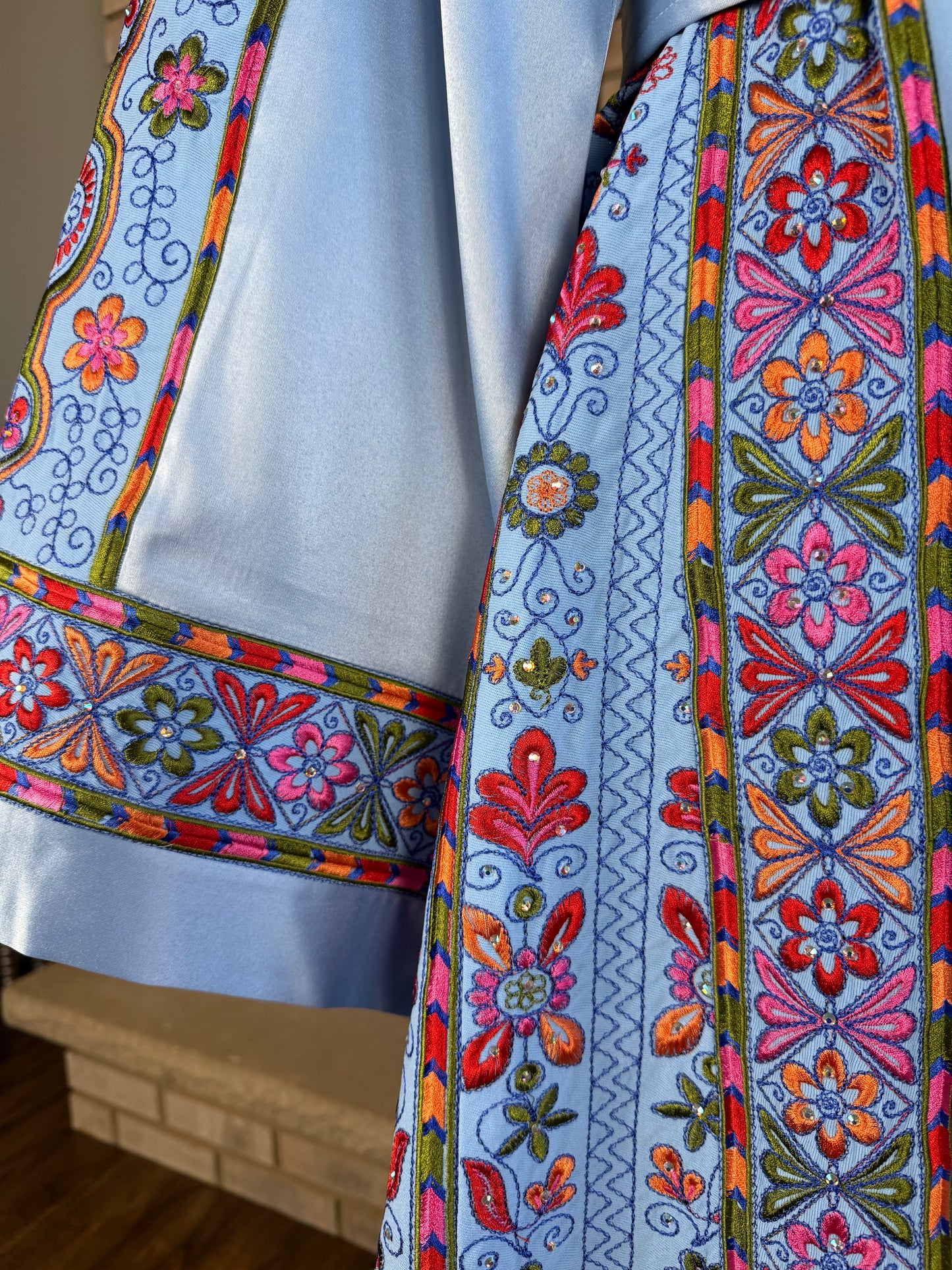 Baby Blue Satin Malaka Thobe