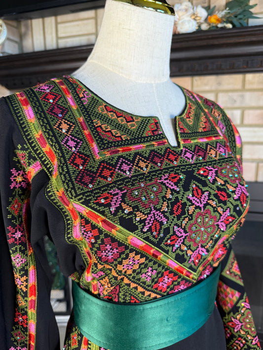 Black/Green Qalqilya Thobe