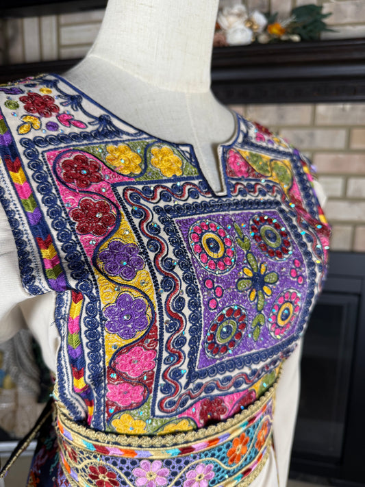 Cream/Navy Malaka Thobe