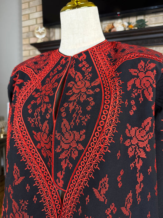 Red Embroidery Cardigan