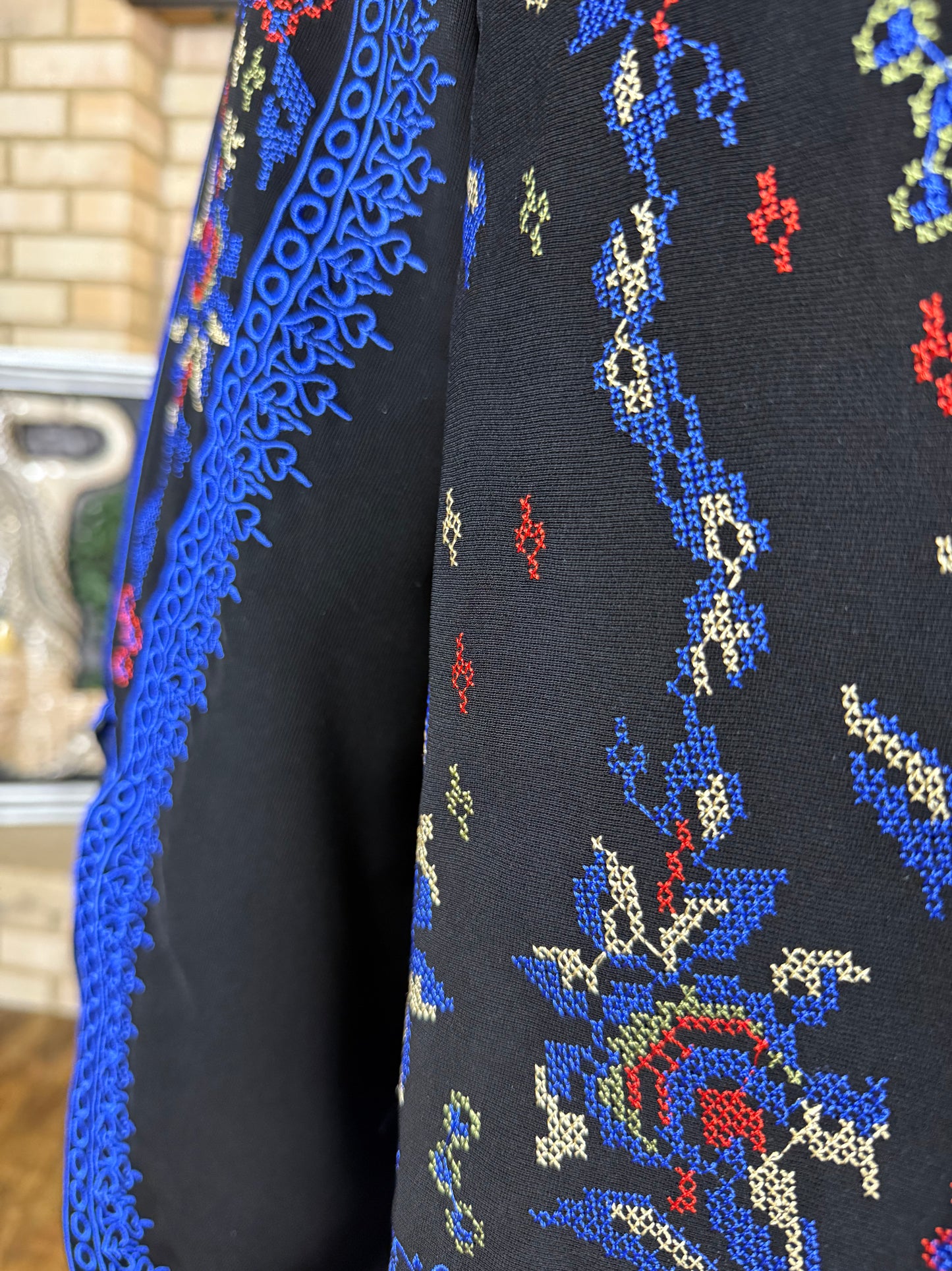 Blue Embroidery Cardigan