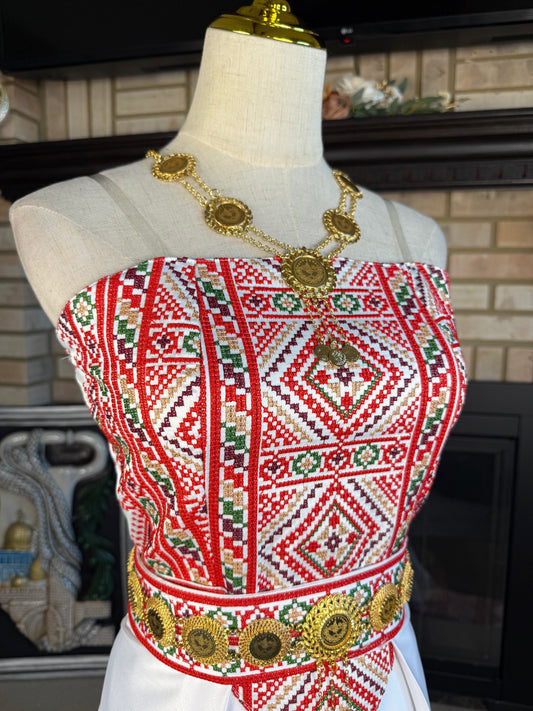 White/Red Satin Bridal Thobe II