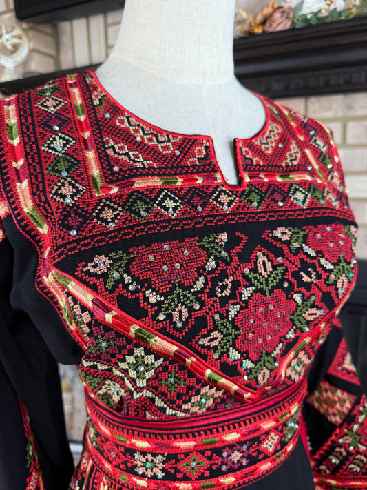 Black/Red Qalqilya Thobe