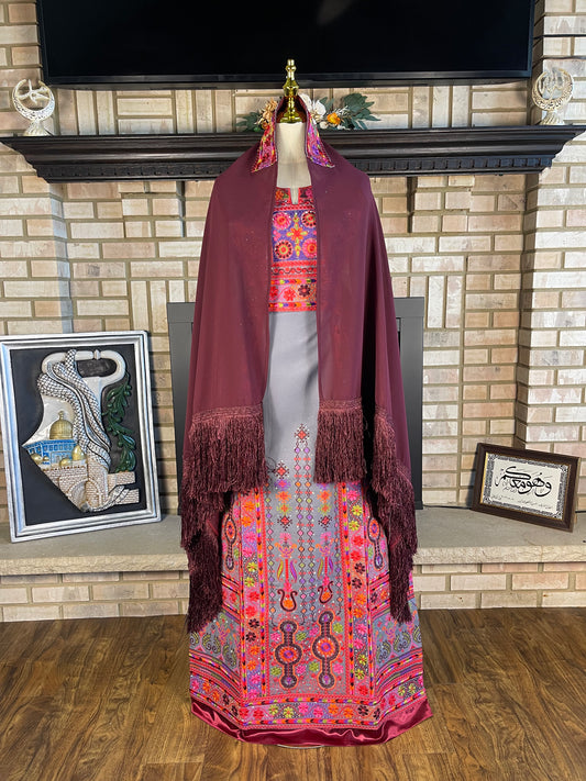 Gray/Pink Malaka Thobe