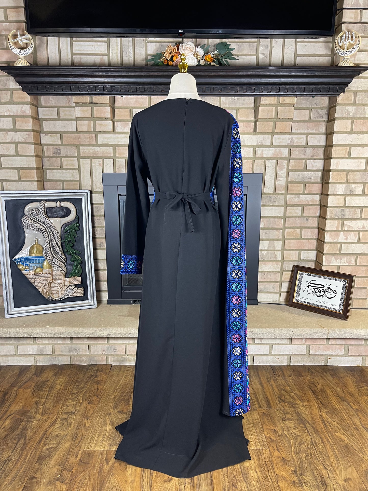 Black/Blue Sultana Embroidered Dress
