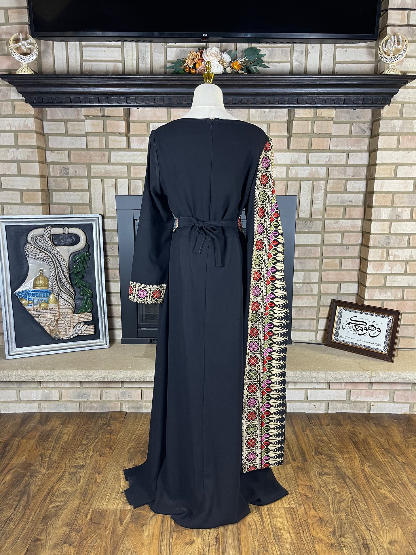 Black/Wheat Sultana Embroidered Dress