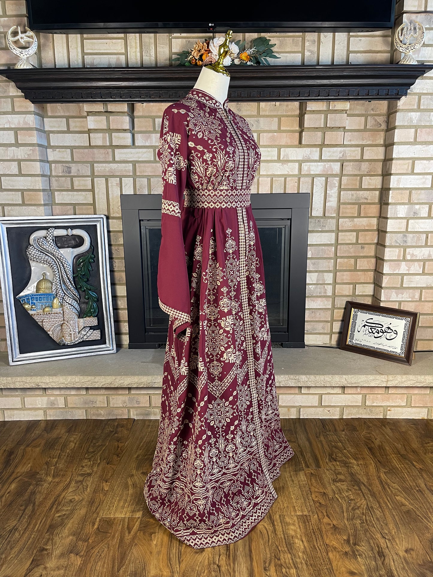 Burgundy Qaftan