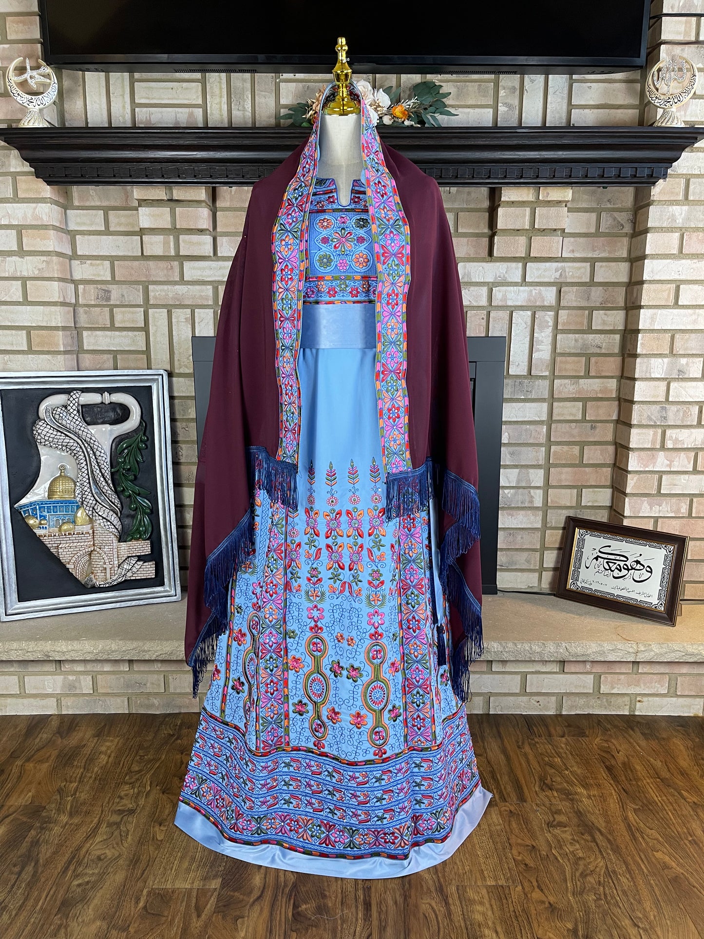 Baby Blue Satin Malaka Thobe