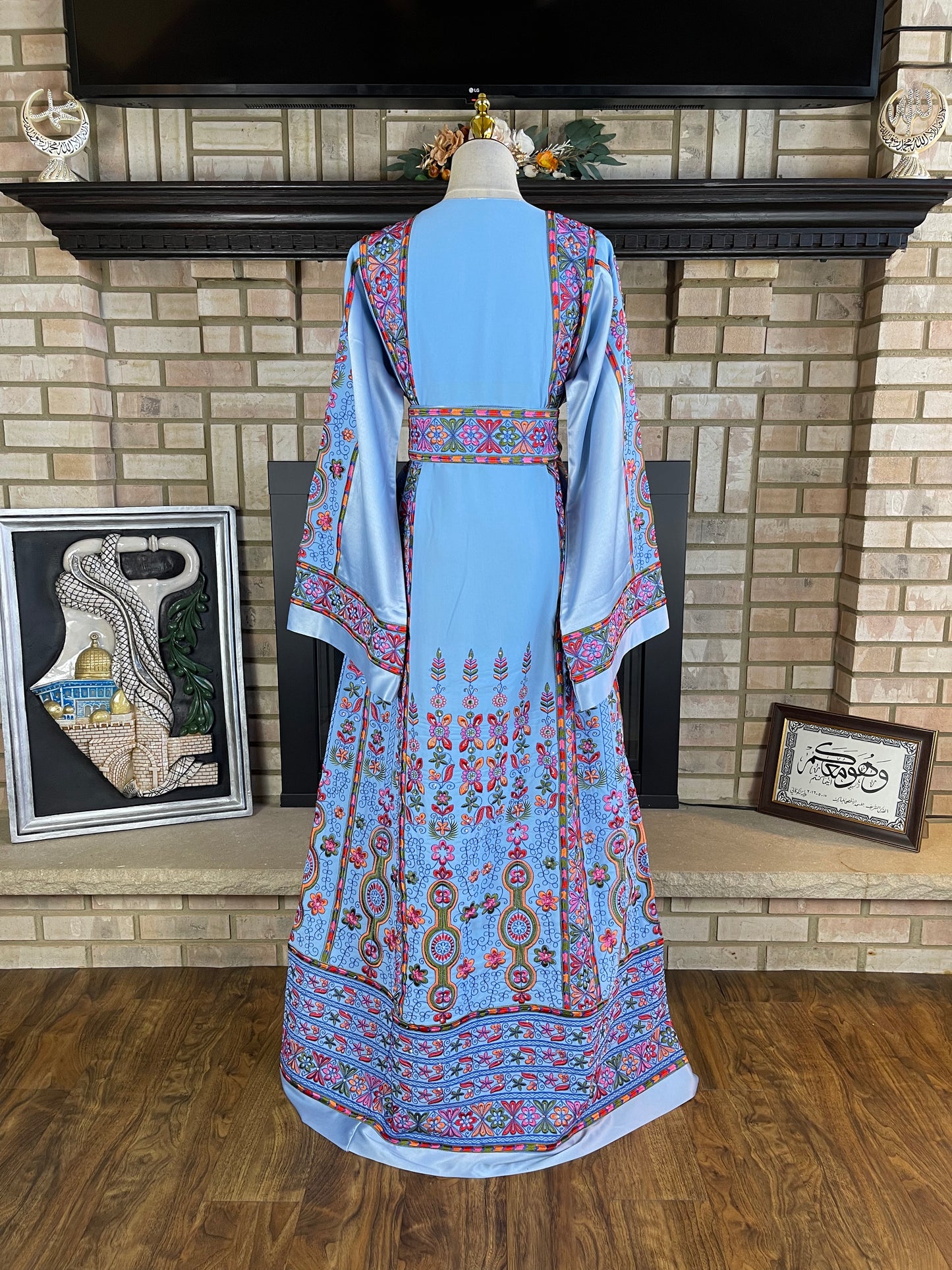 Baby Blue Satin Malaka Thobe
