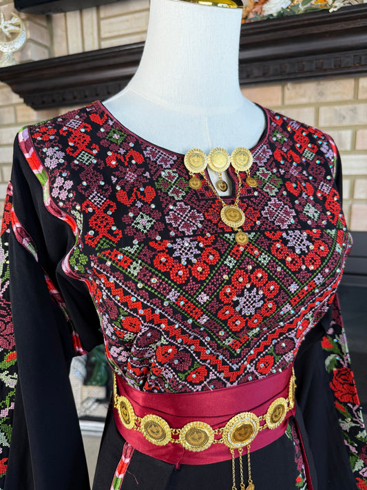 Black/Red Tulkarm's Bride Thobe