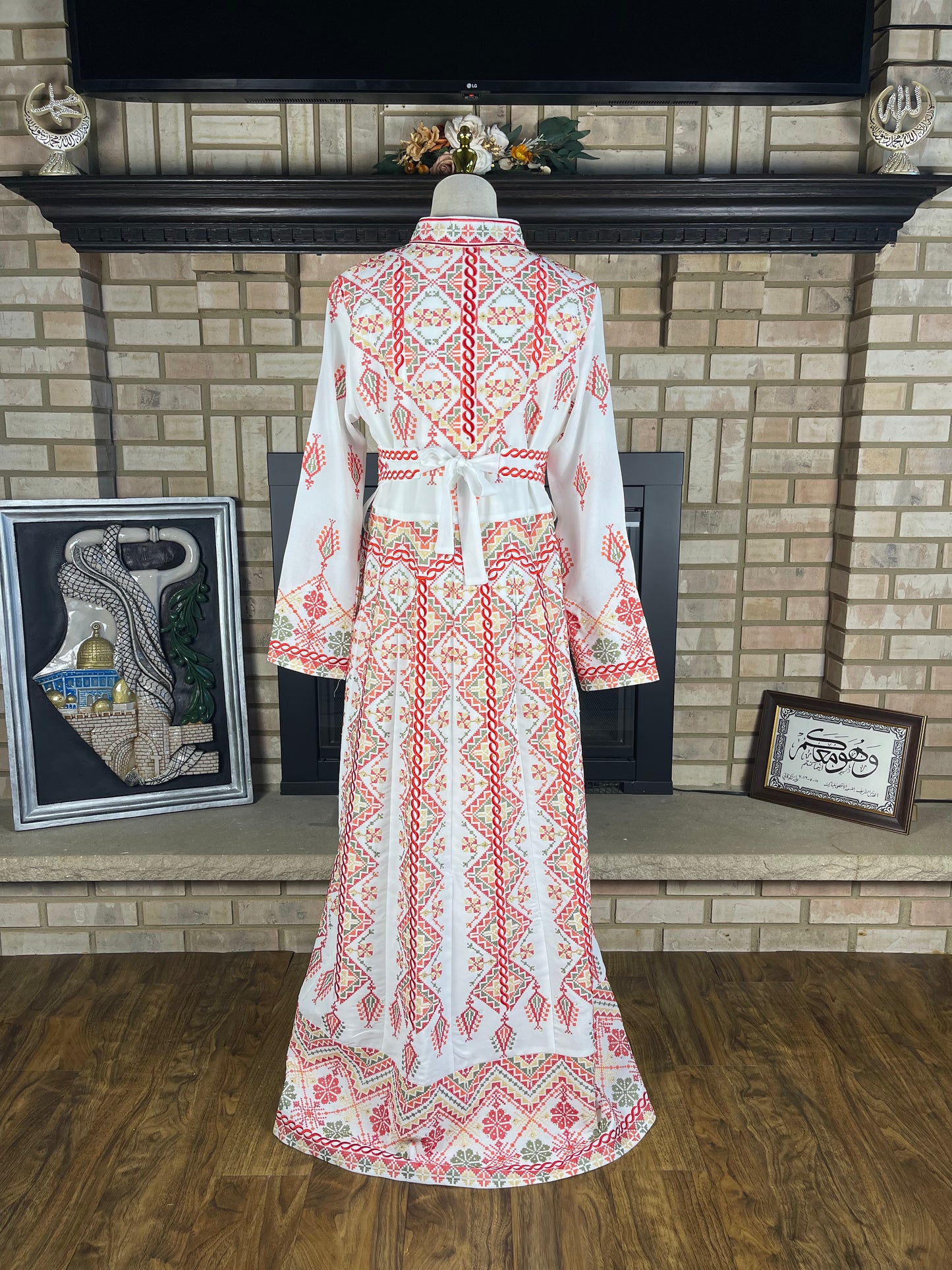 White/Red Jadayel Qaftan