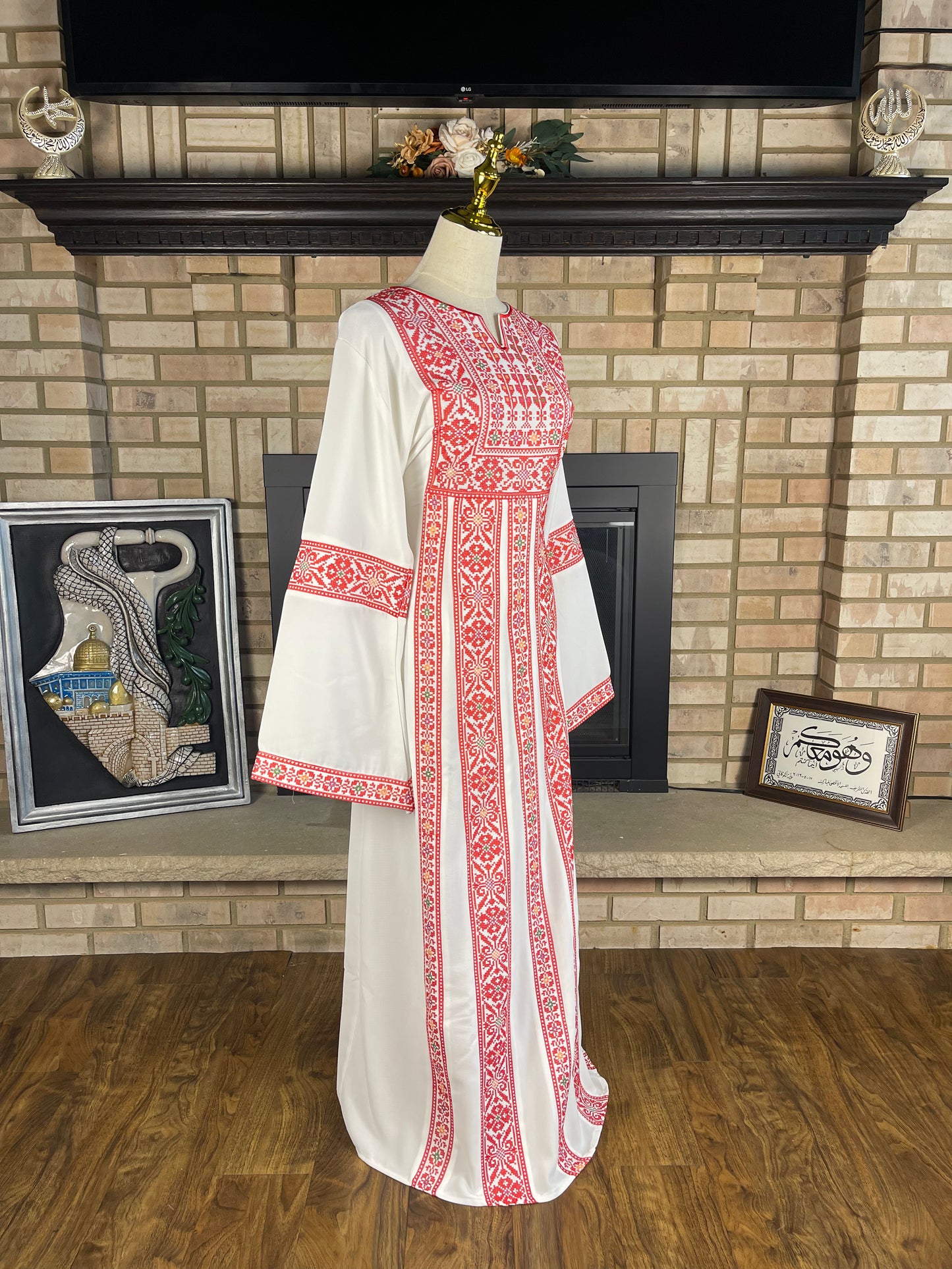White/Red Jerusalem Thobe