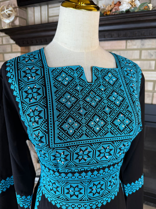 Black/Baby Blue Tulkarm Thobe