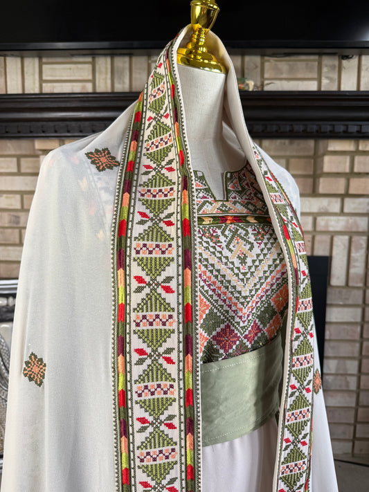 Cream/Pistachio Green Akka Headpiece