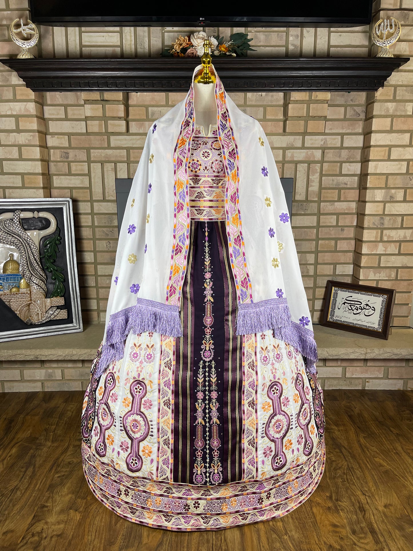 White/Purple Bridal Thobe