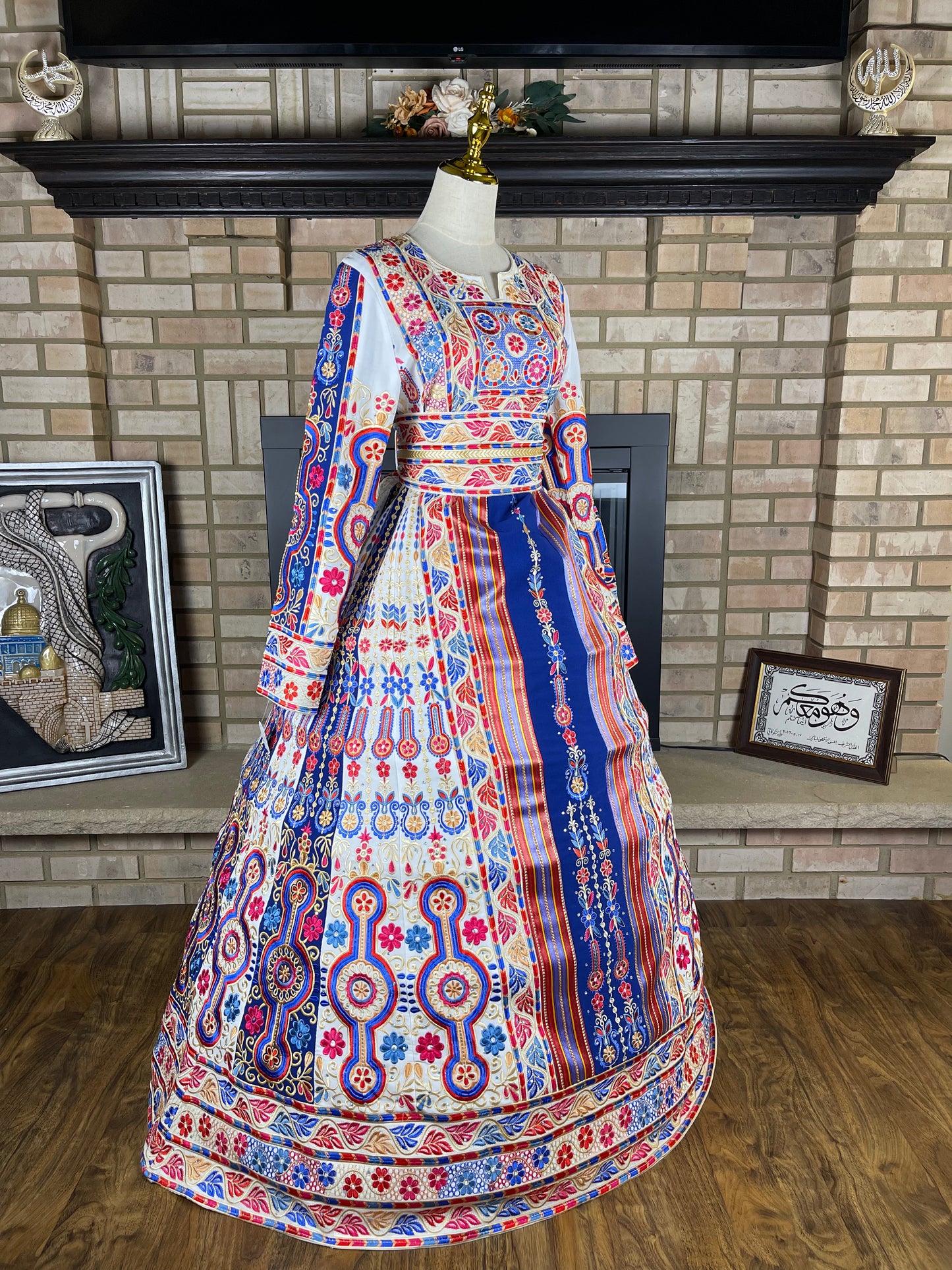 White/Blue Bridal Thobe