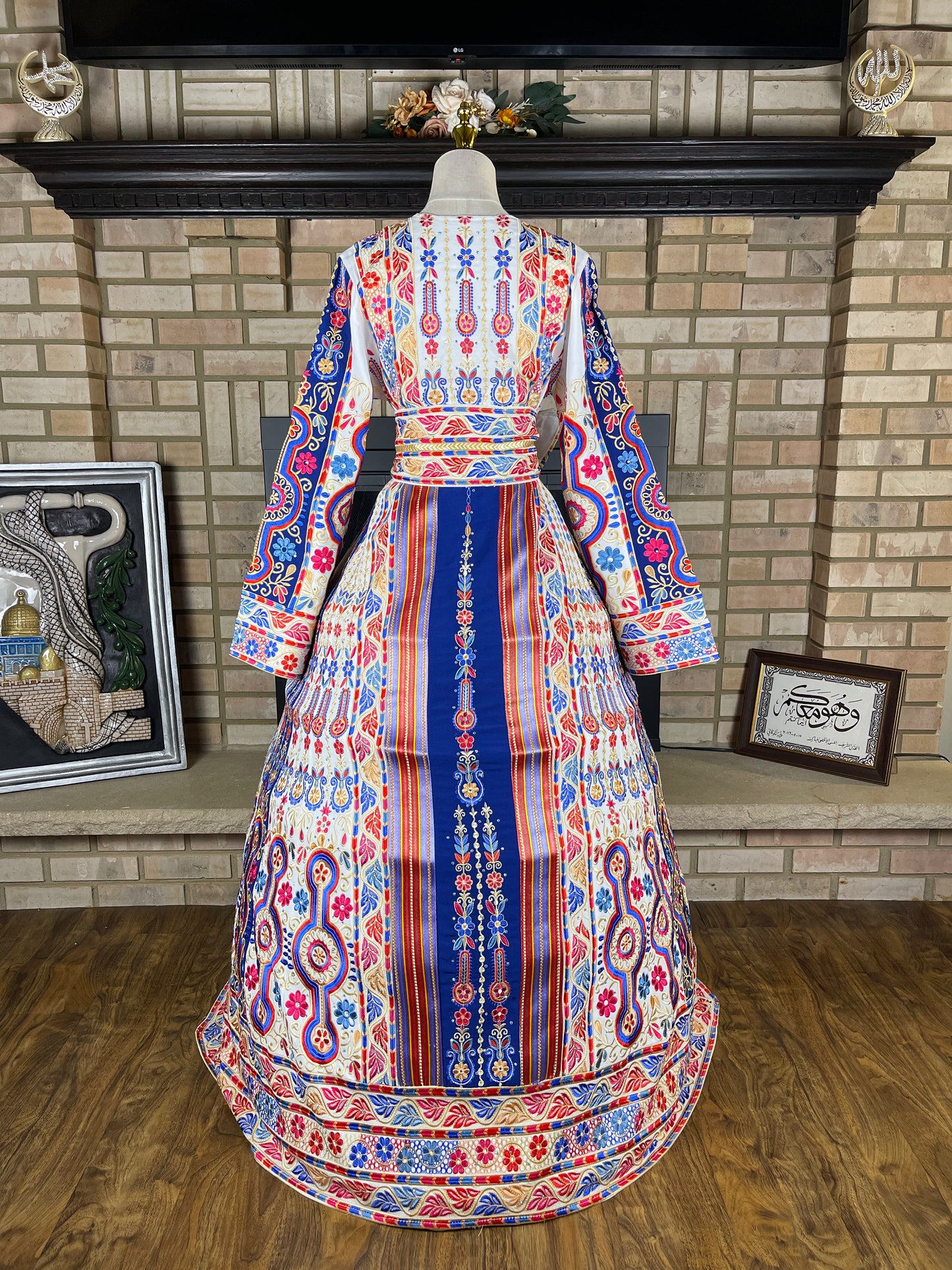 White/Blue Bridal Thobe