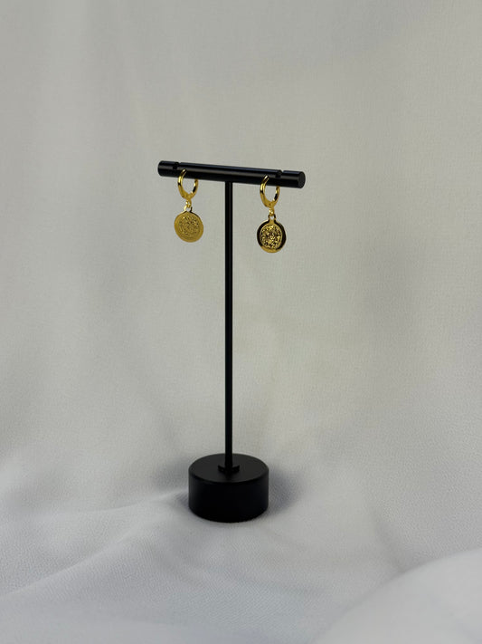 Golden Light-weight Coin "Lira" Earrings