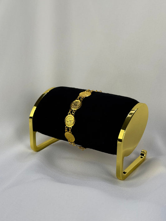 Light-weight Golden Coin "Lira" Bracelet