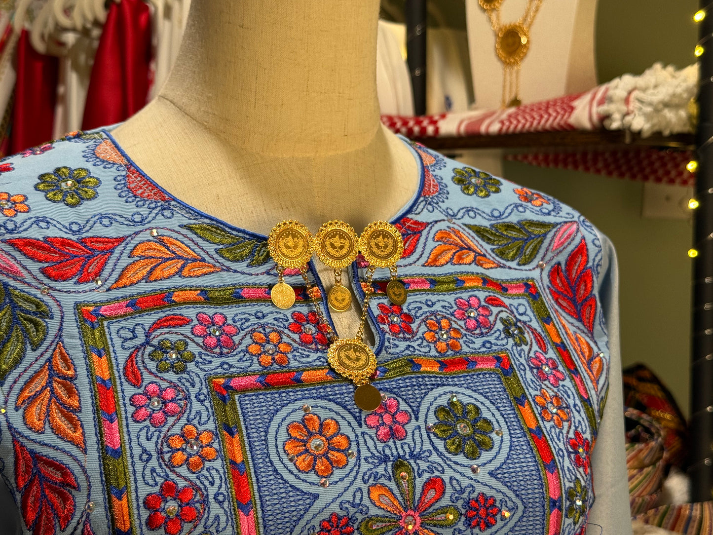 Traditional Golden Coin "Lira" Brooch (4 Liras)