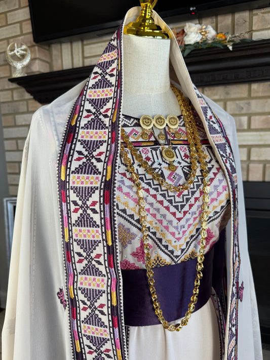 Cream/Grape Akka Headpiece