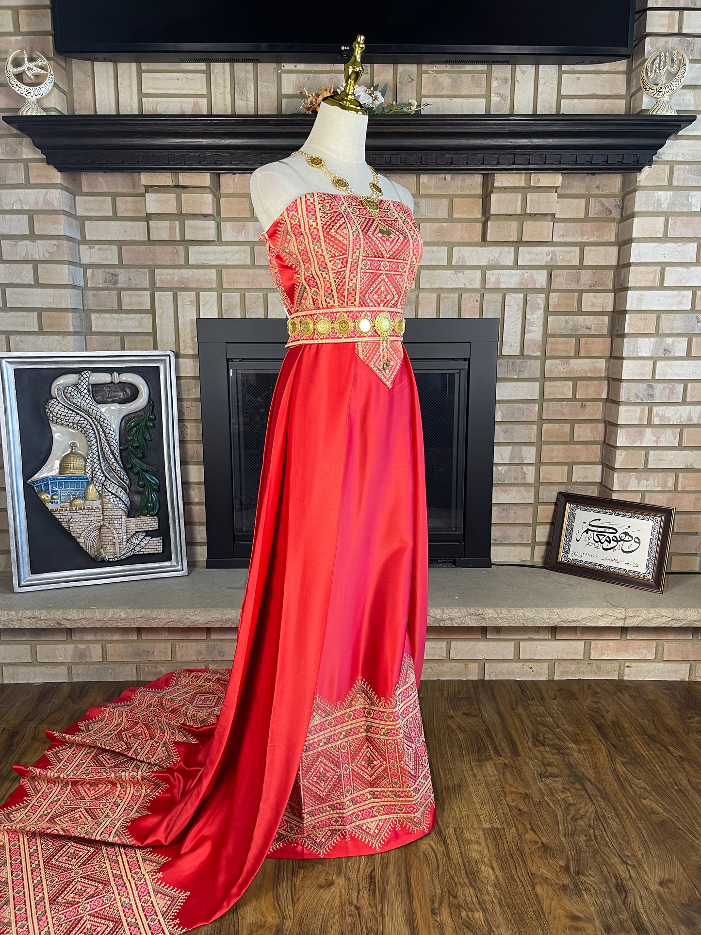 Red/Gold Satin Bridal Thobe II