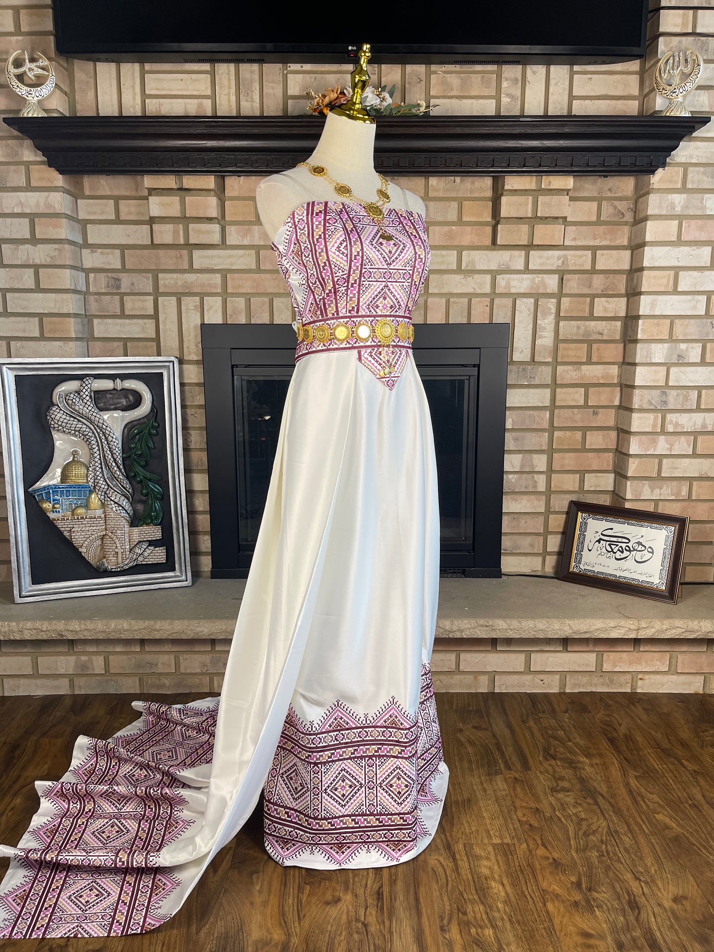 White/Purple Satin Bridal Thobe II