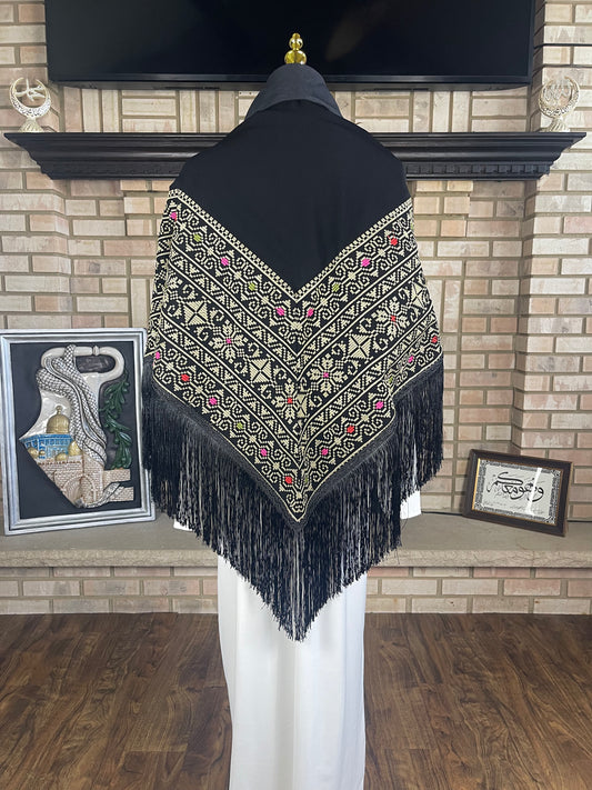 Black/Gold Tatreez Shawl