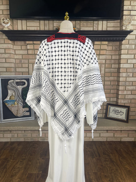 Lightweight Kuffiyeh Tatreez Cloack