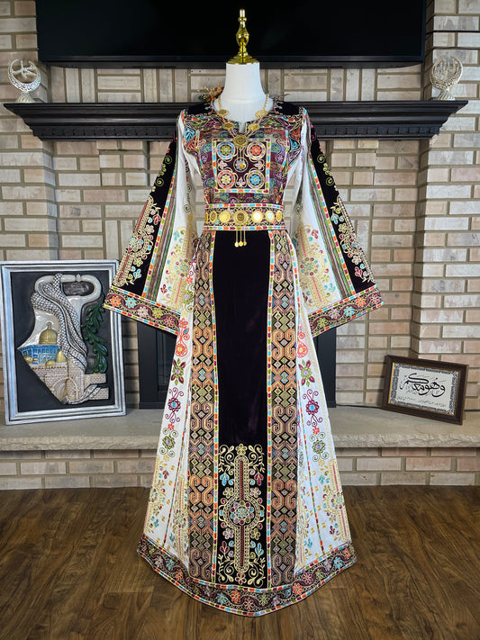 Deep Purple Velvet Malaka Thobe