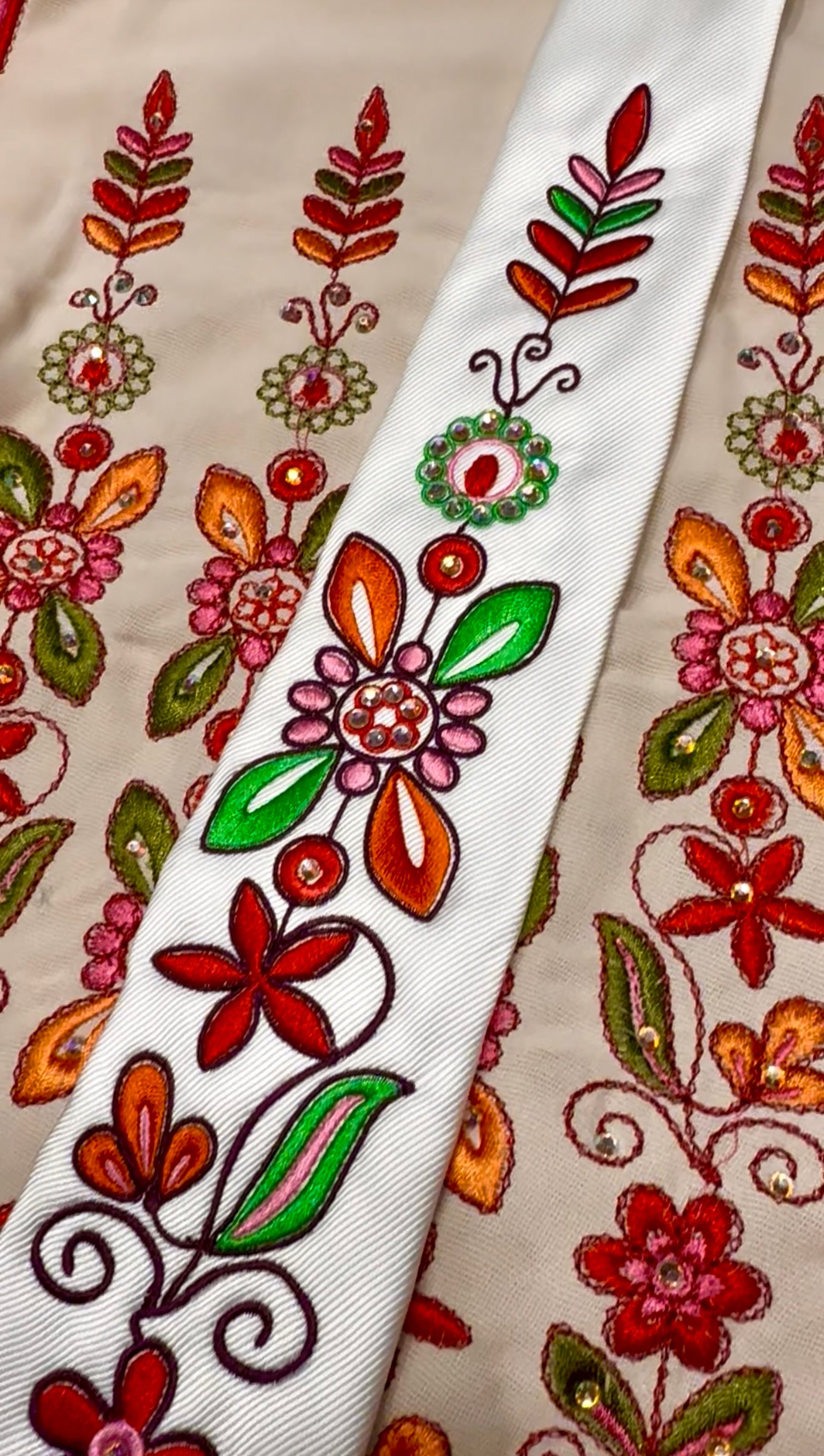 Floral Arrangement Custom-made Tatreez Men's Tie